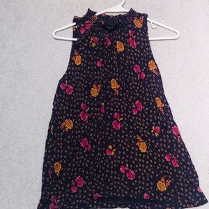 LOFT purple floral sleeveless top